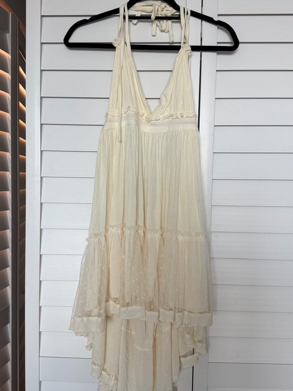 Amazon Cream Halter Mini Dress